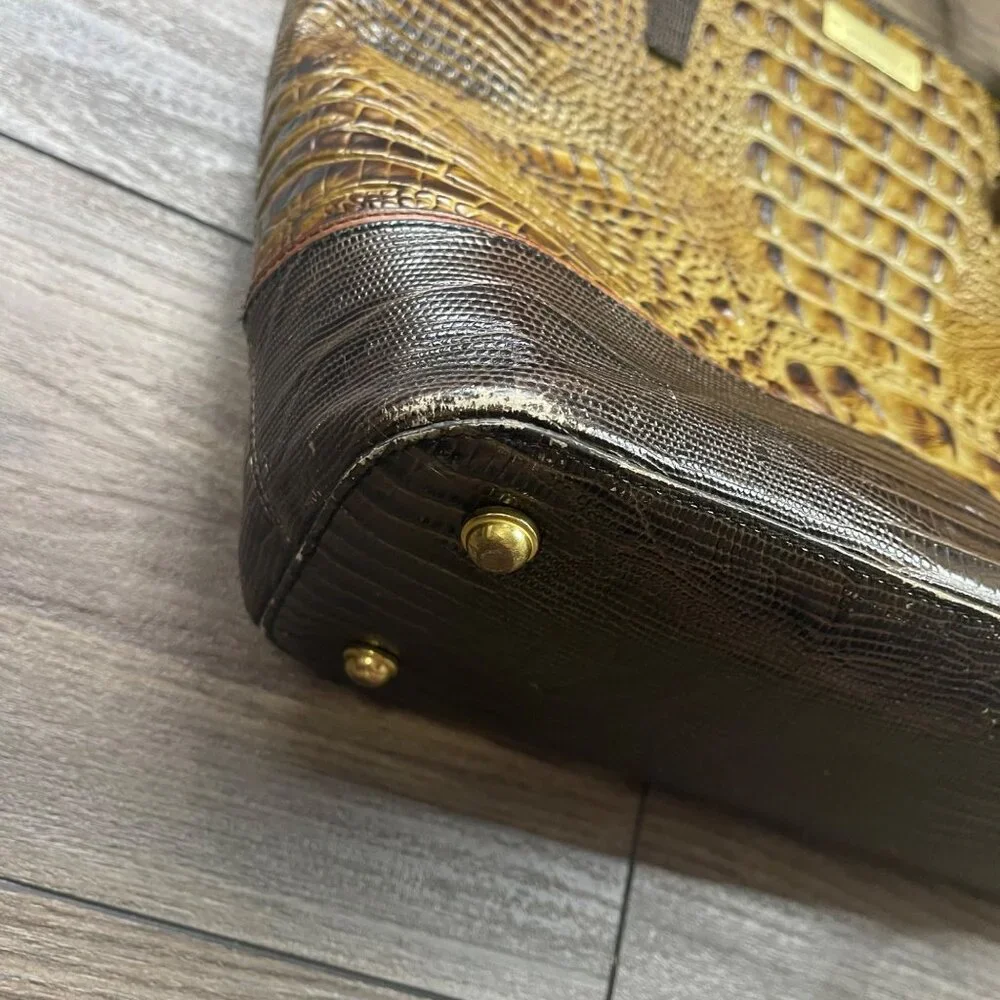 Brahmin Gold Medium Asher Tote Croc-Embossed Leather 16